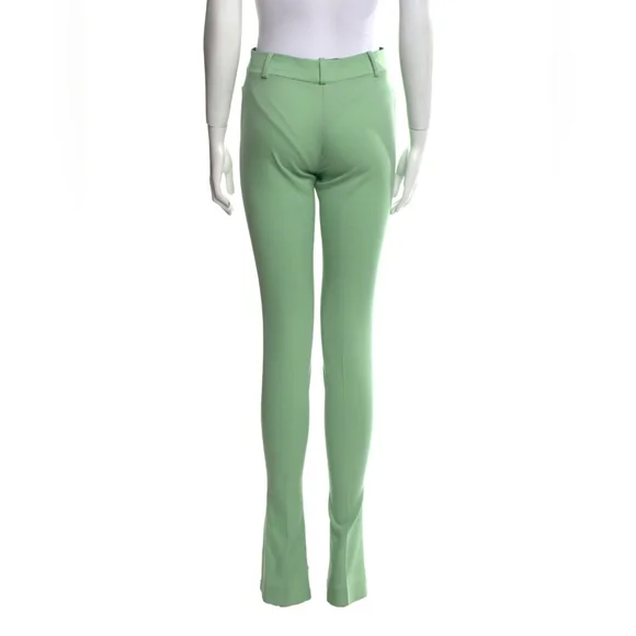 The Attico Front Slit Wool Trousers Mint Green